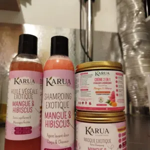 Pack Mangue Hibiscus : huile, shampoing, creme et masque - Karua Cosmetique